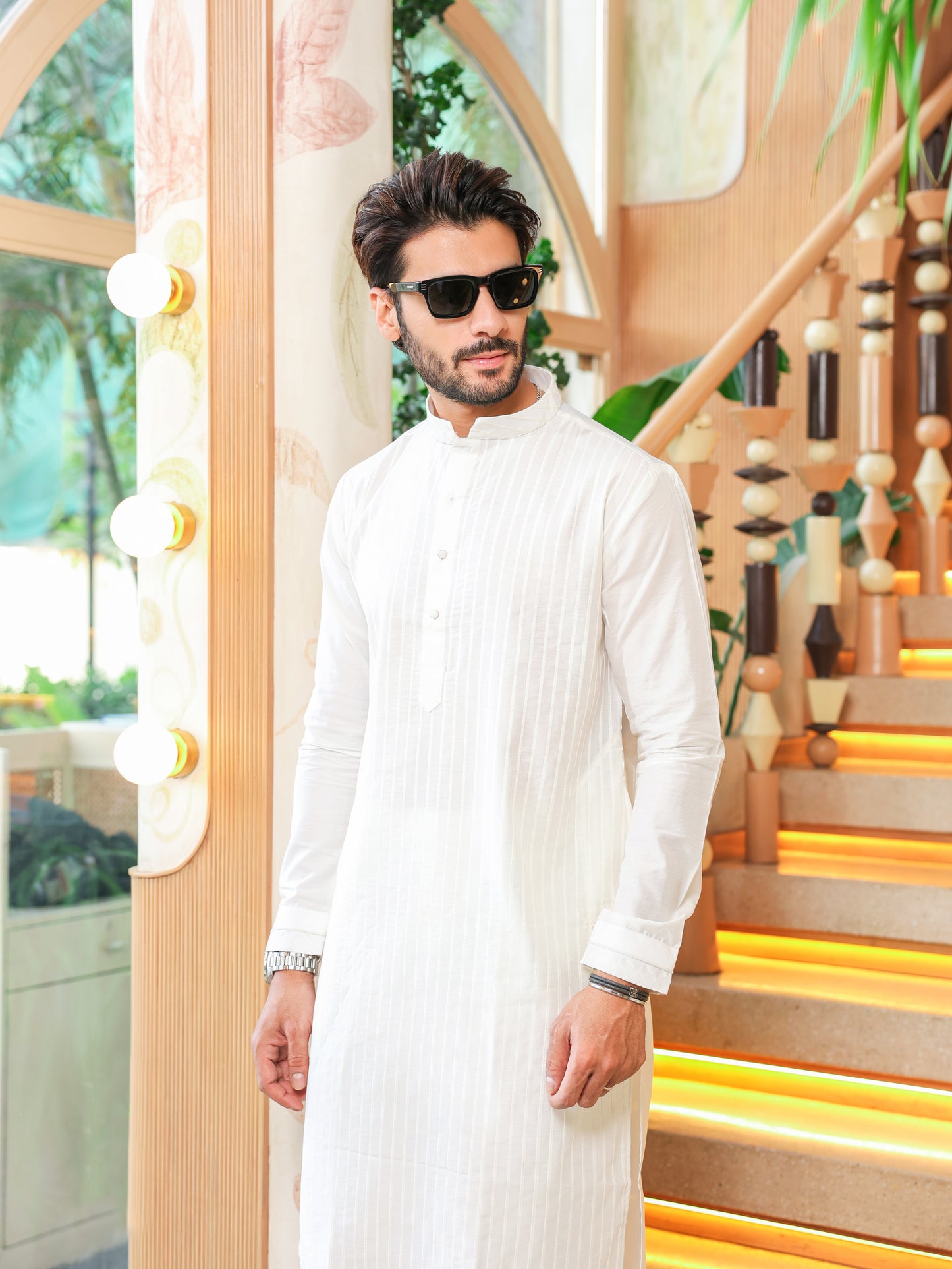 Kurta Cotton White Pintucks