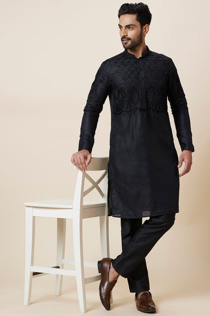 Kurta Black Kite French Knot