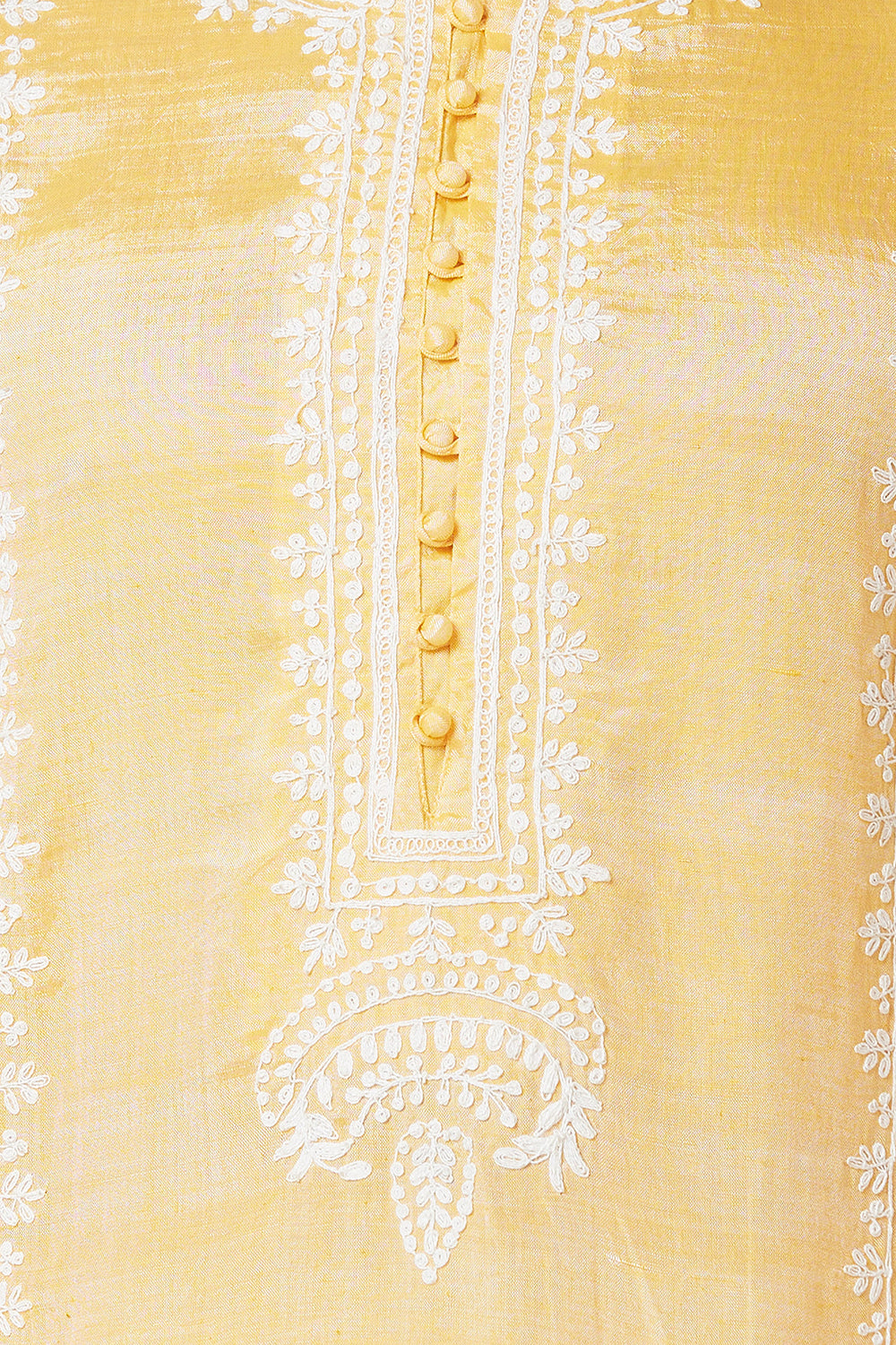 Khadi Kurta with white thread hand Embroidery