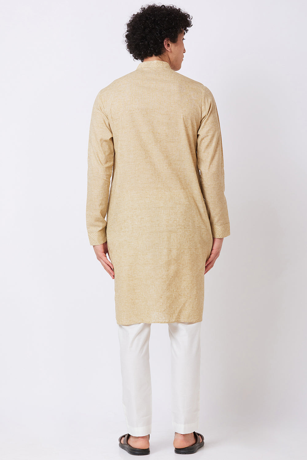 Kurta Linen Khaki Pintucks