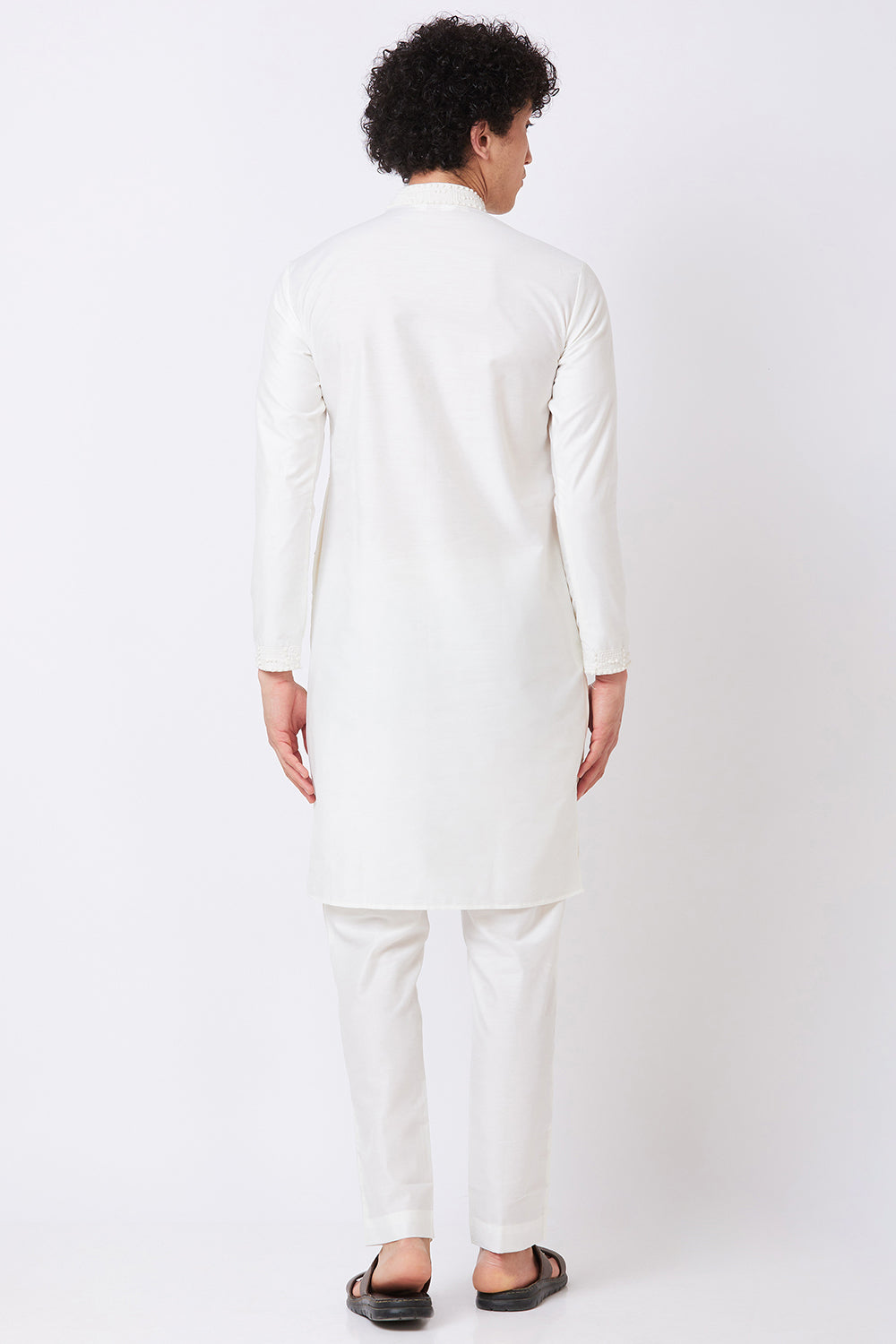 Kurta White with French knot hand embroidery