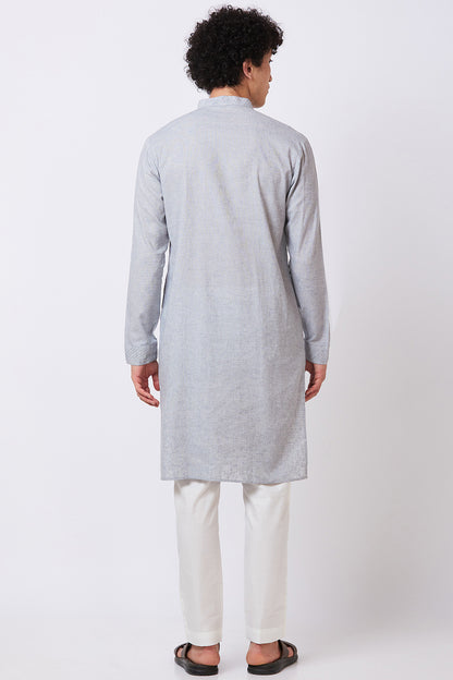 Kurta Linen Grey Pintucks