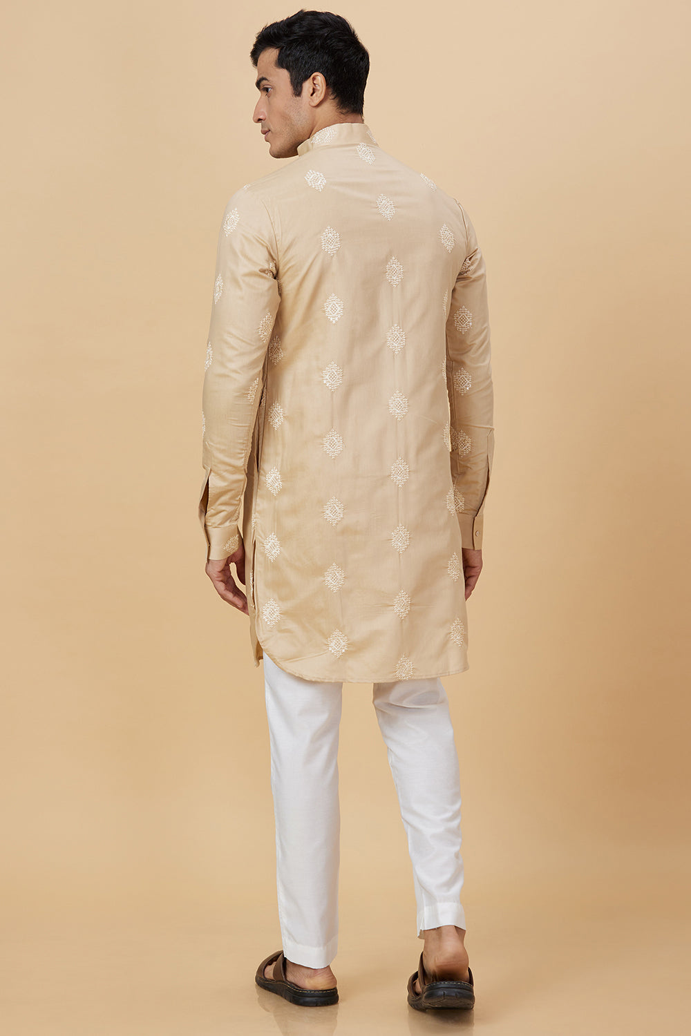 Kurta Khakhi placement Embroidery