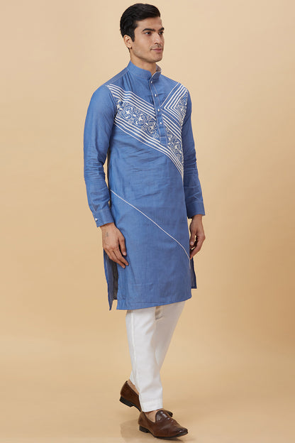 Kurta Denim look Thread Embroidery