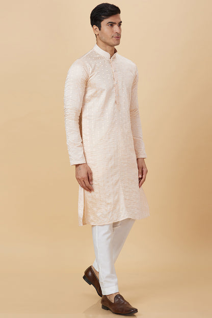 Kurta Peach Diya Embroidery