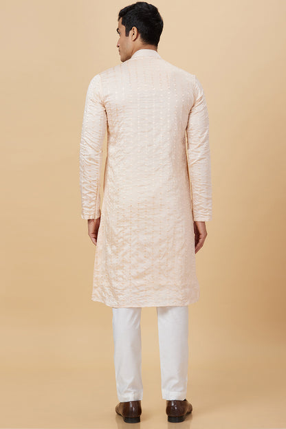 Kurta Peach Diya Embroidery