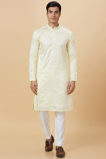 Kurta Lemon Diya Embroidery