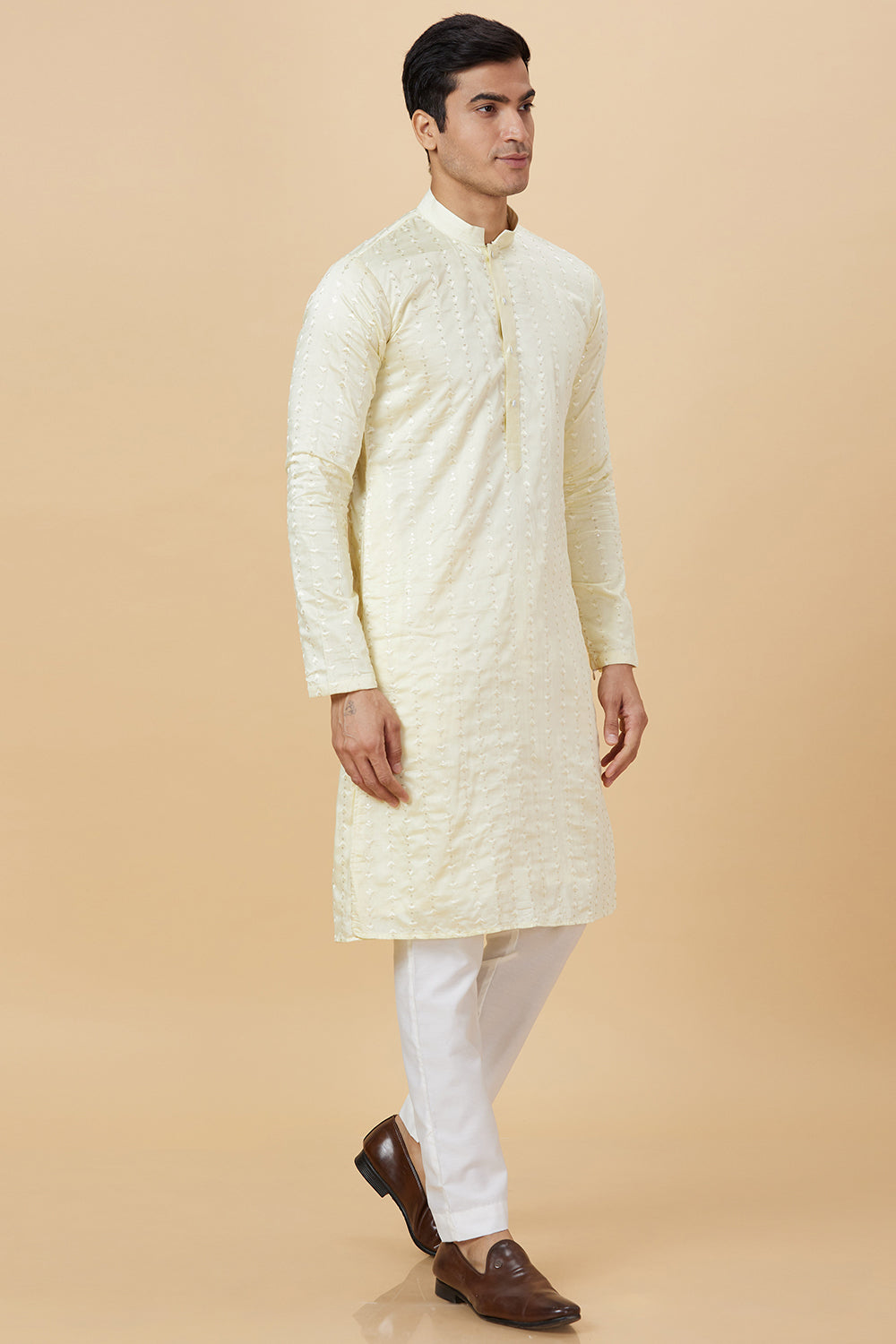 Kurta Lemon Diya Embroidery