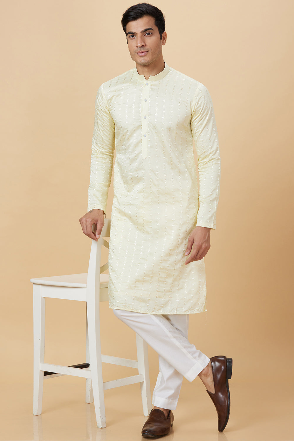 Kurta Lemon Diya Embroidery