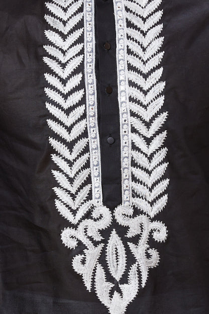 Kurta with Embroidery on Yoke and bottom with mirror work