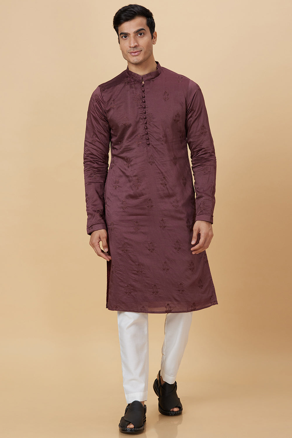 Kurta Maroon Arrow Embroidery