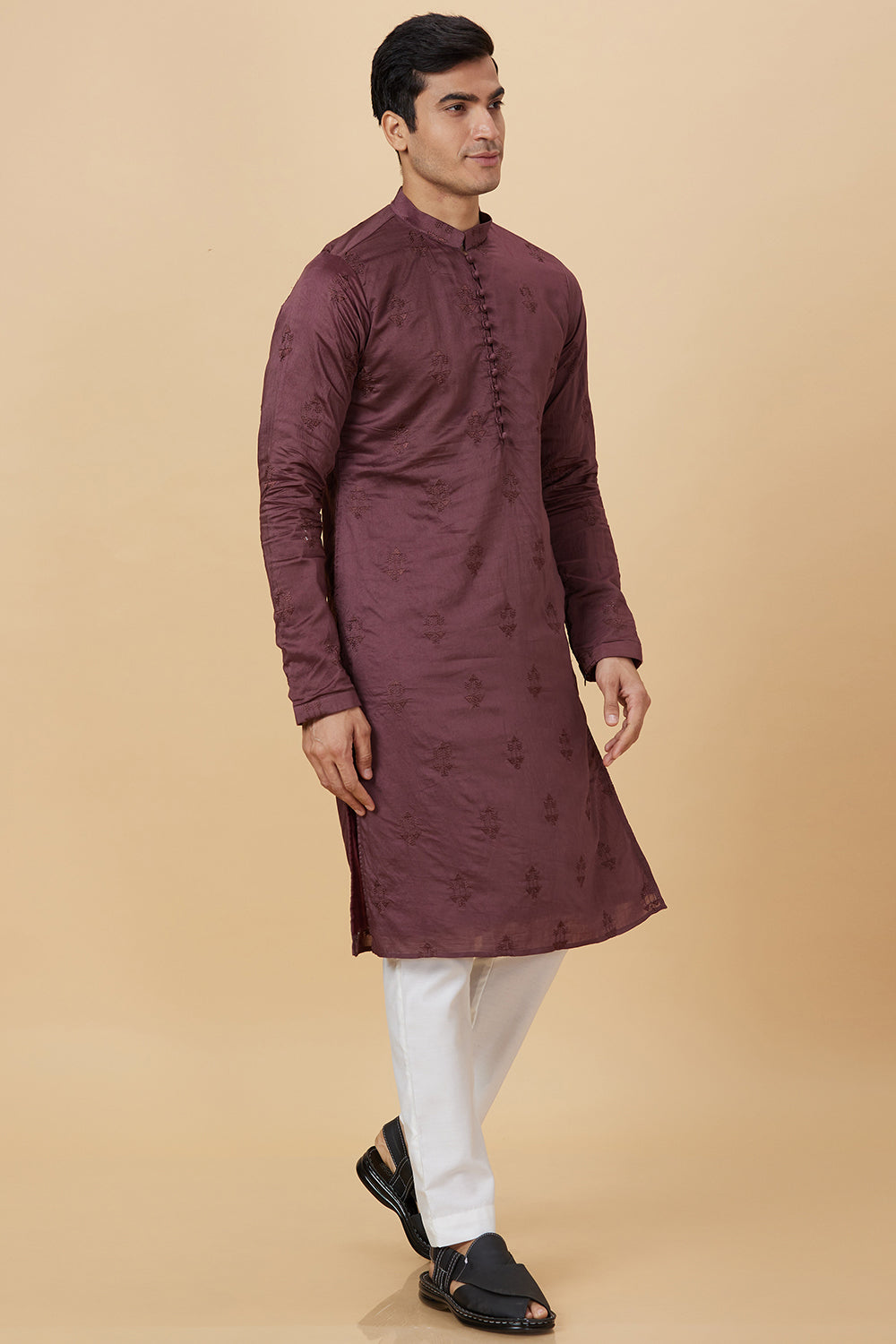 Kurta Maroon Arrow Embroidery