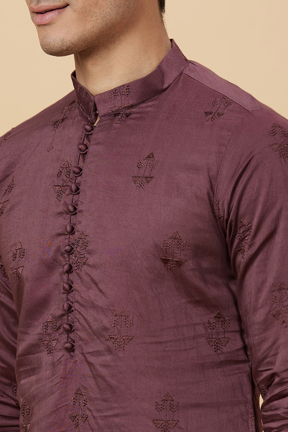 Kurta Maroon Arrow Embroidery