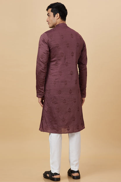 Kurta Maroon Arrow Embroidery