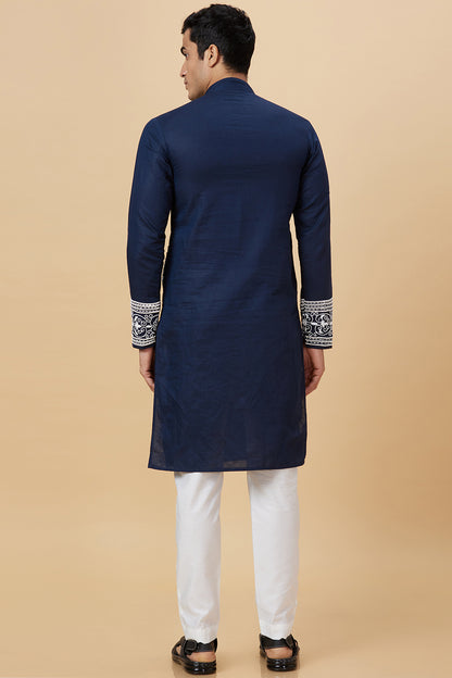 Kurta with stitch and applique details giving a Denim  look