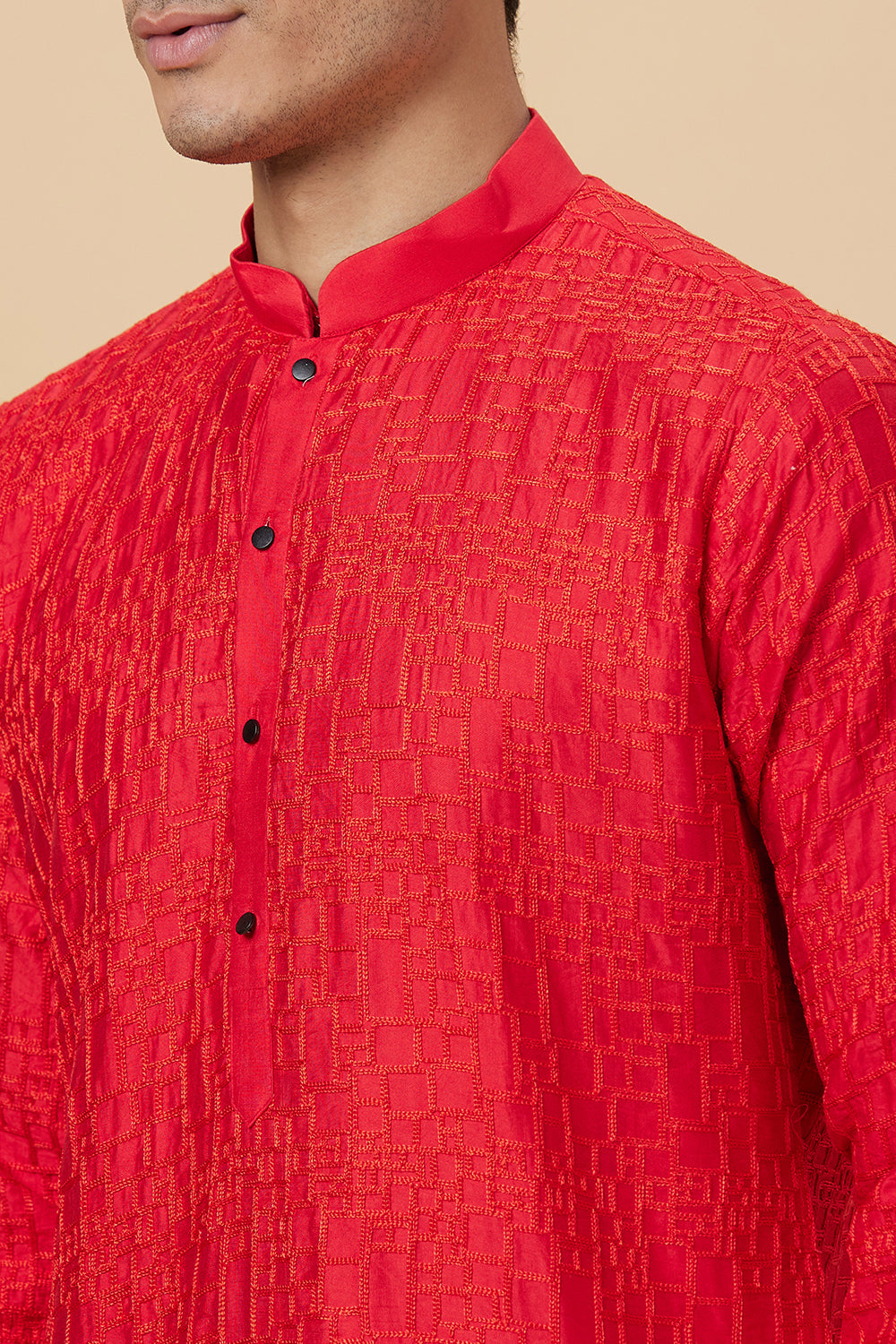 Stylish Box Embroidery Design Kurta