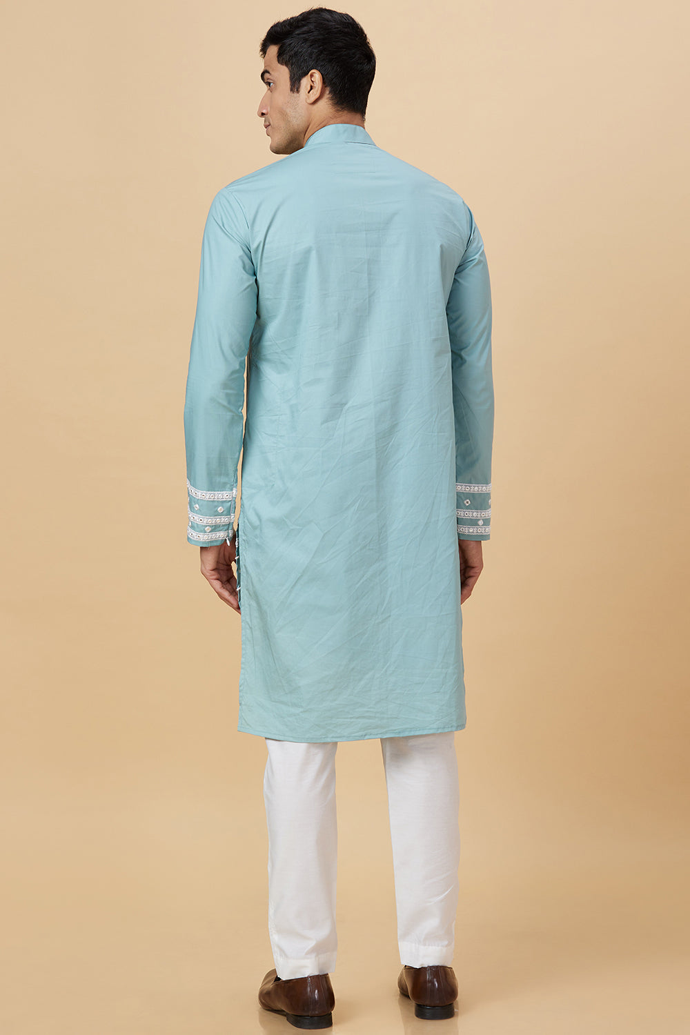 Kurta with Embroidery on front and  bottom with mirror work detailing