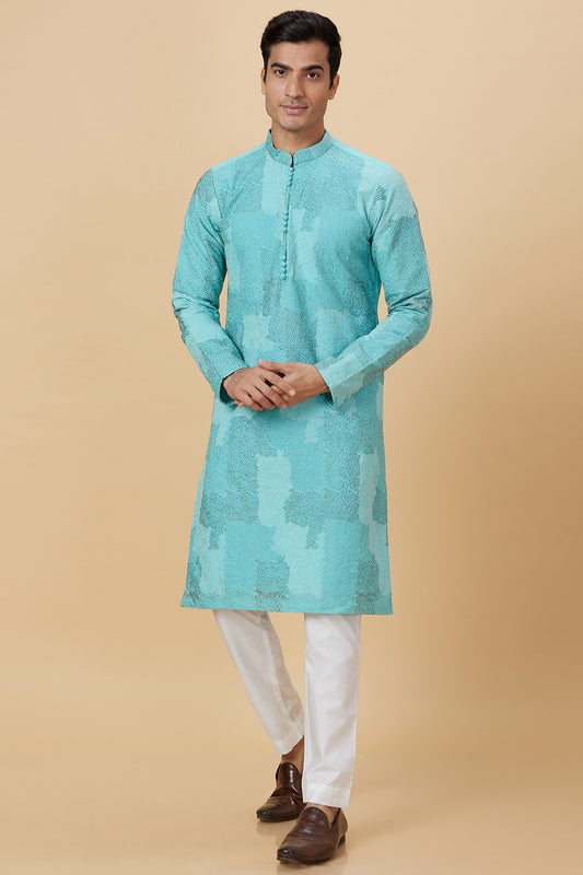 Kurta Turquoise Multi  Embroidery