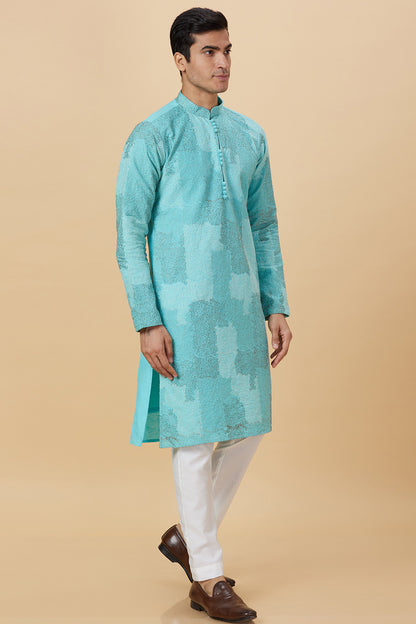 Kurta Turquoise Multi  Embroidery