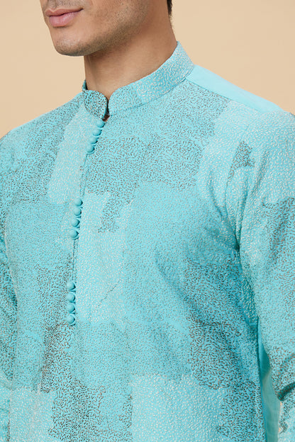 Kurta Turquoise Multi  Embroidery