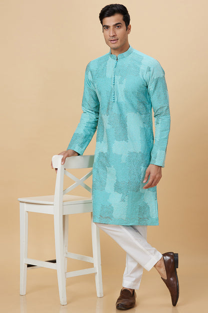 Kurta Turquoise Multi  Embroidery