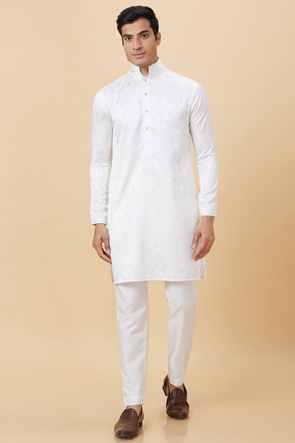 Kurta Jacquard Floral High Collar