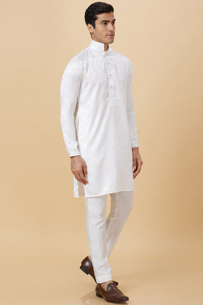 Kurta Jacquard Floral High Collar