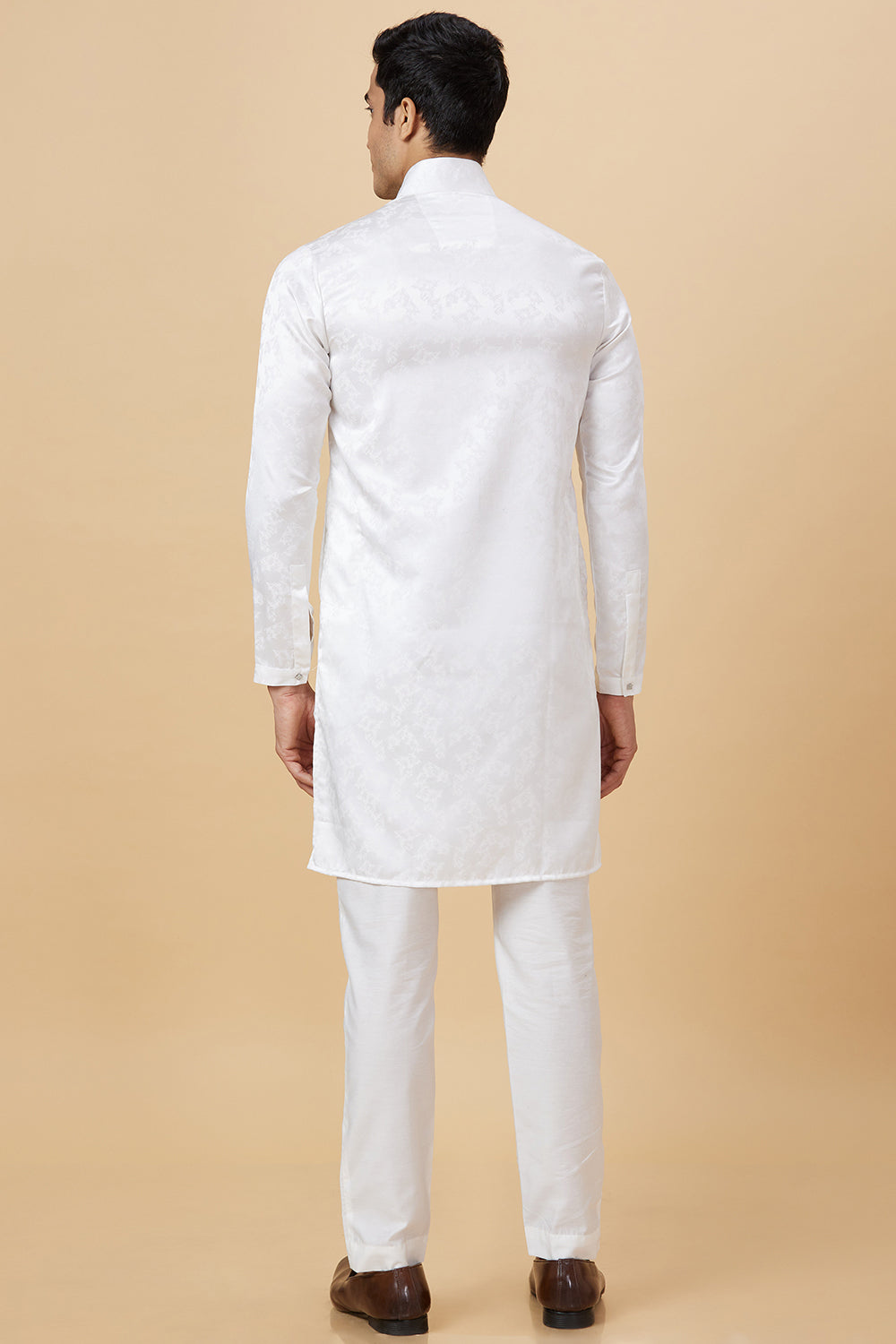 Kurta Jacquard Floral High Collar