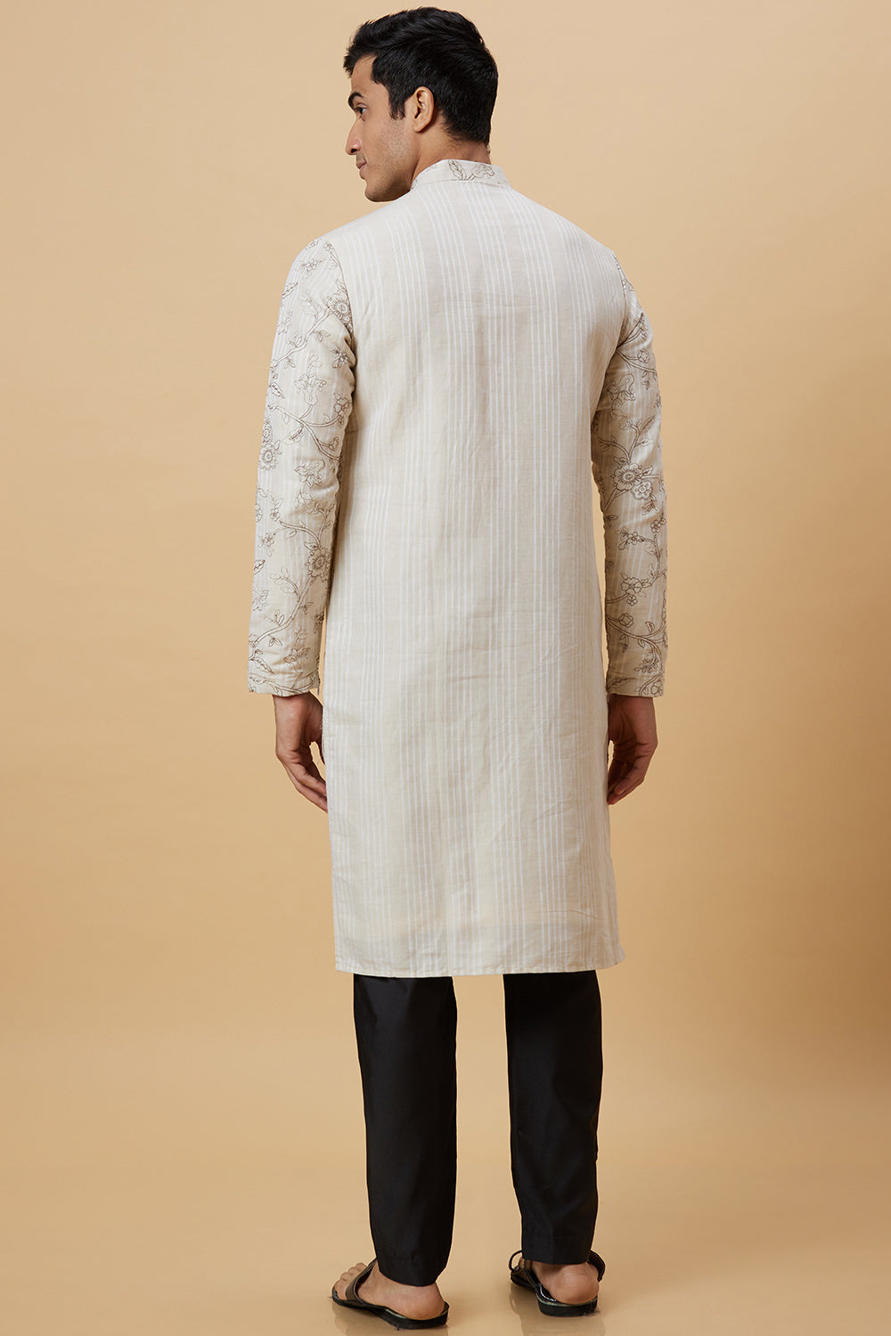 Kurta Cream Potli Flower Embroidery