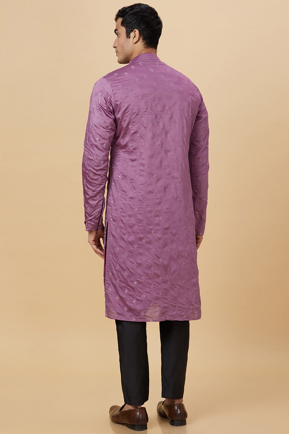 Mauve Kurta with Kite shaped mirror Embellished work