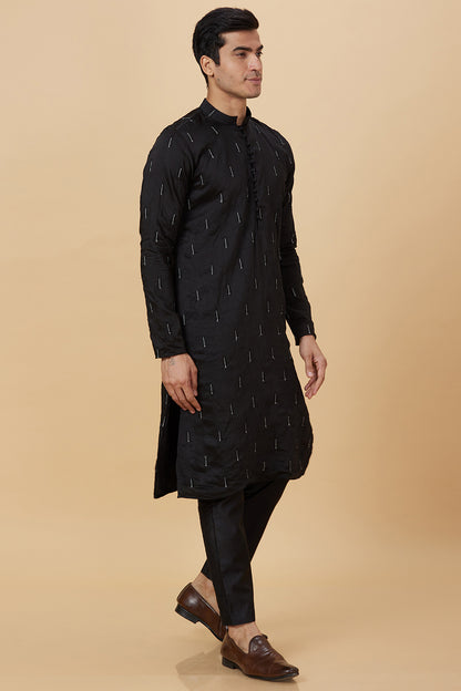 Kurta Black with Drops Embroidery work