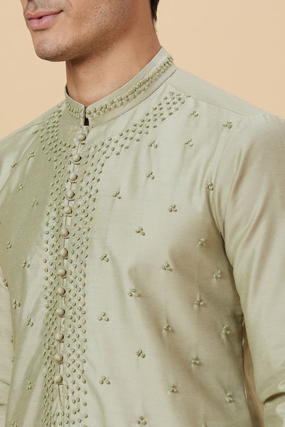 Kurta with French knot hand embroidery