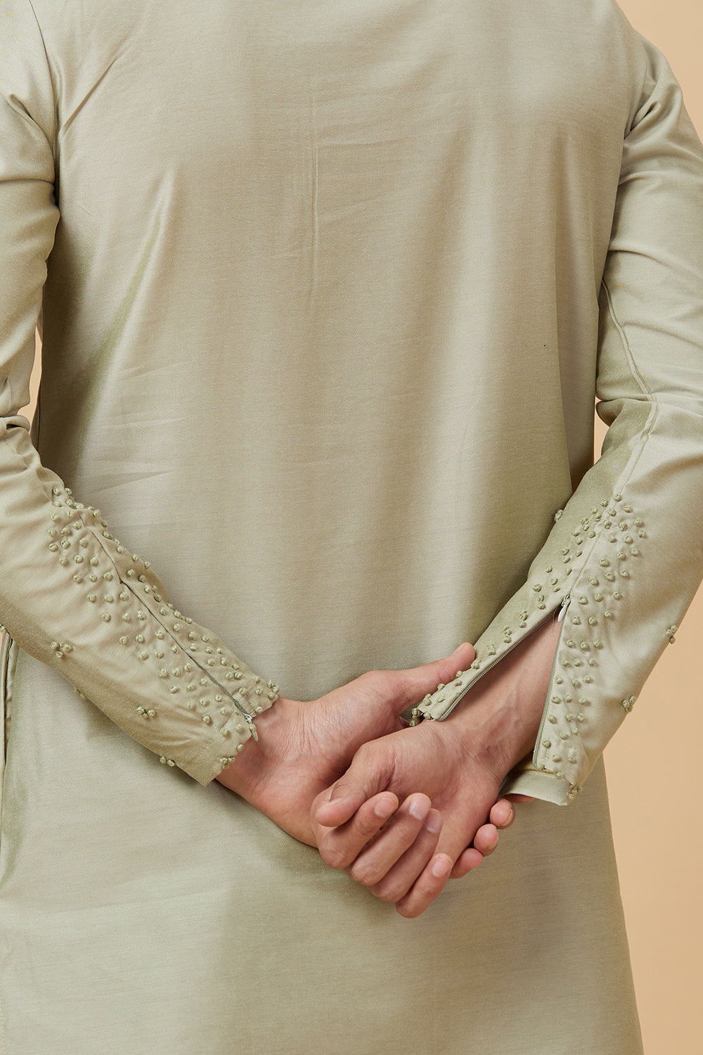 Kurta with French knot hand embroidery