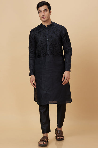 Kurta Black Kite French Knot