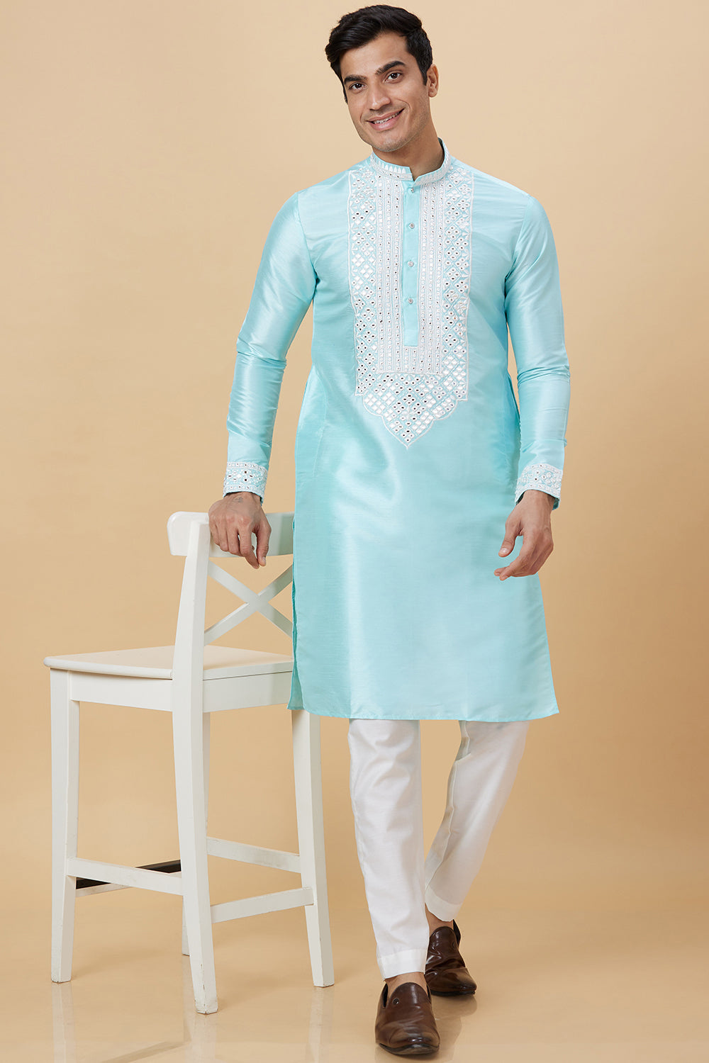 Kurta Sky Mirror work