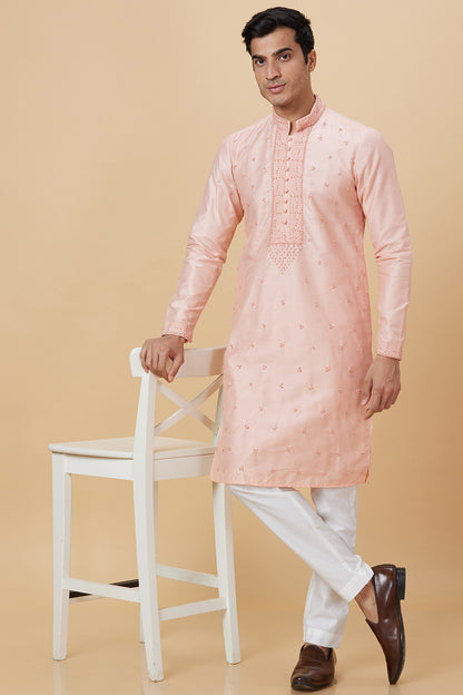 Kurta with French knot hand embroidery