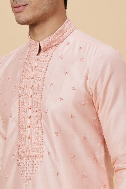 Kurta with French knot hand embroidery