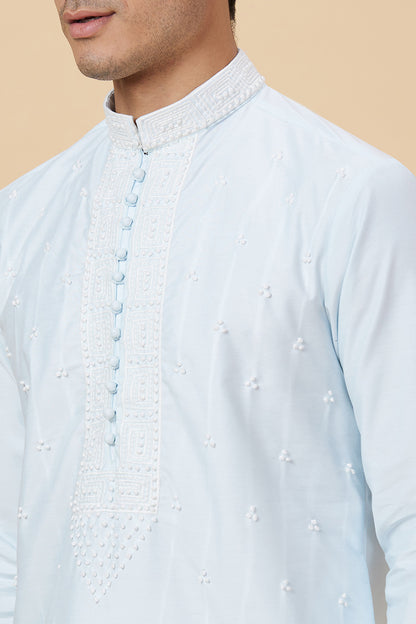 Kurta with French knot hand embroidery