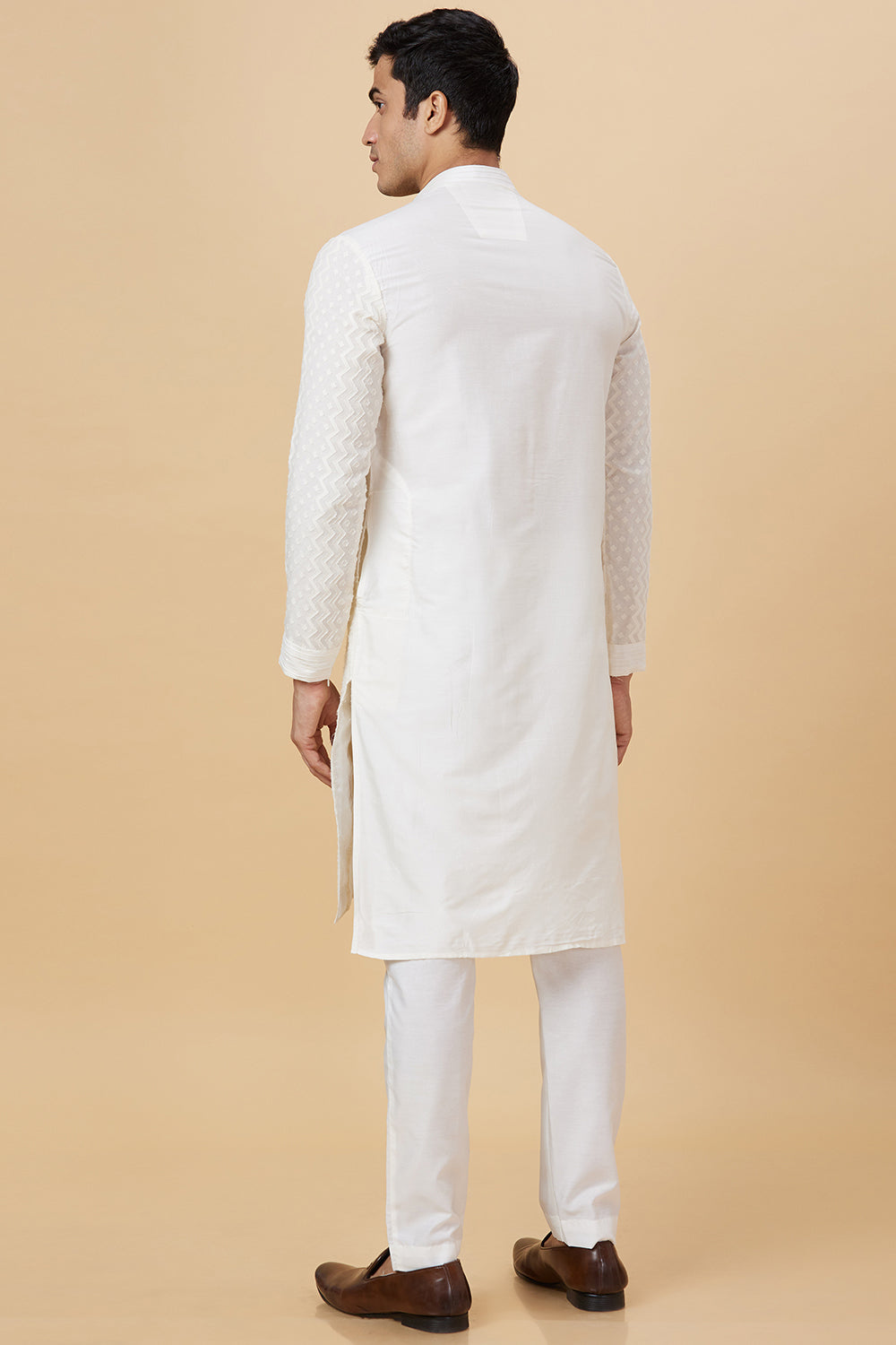 Kurta Cream Zig zag with flower