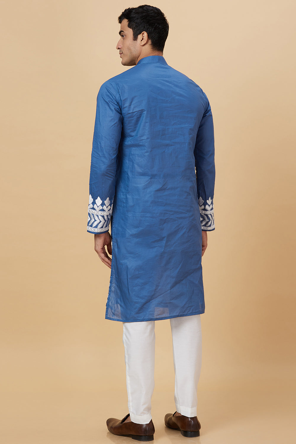 Kurta with Embroidery on Yoke and bottom with mirror work detailing