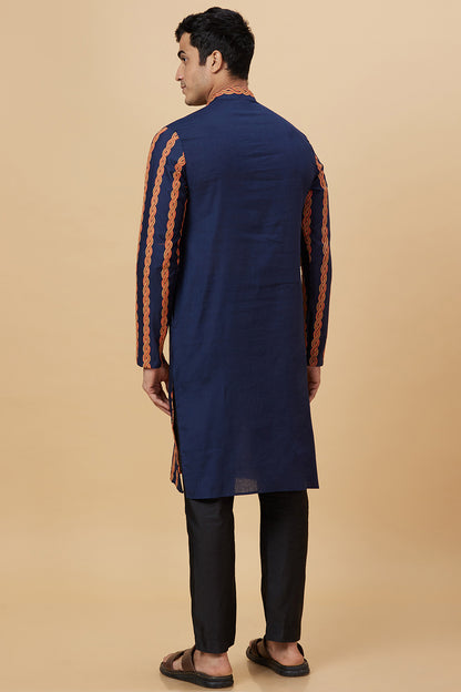 Kurta Navy with Rope Embroidery