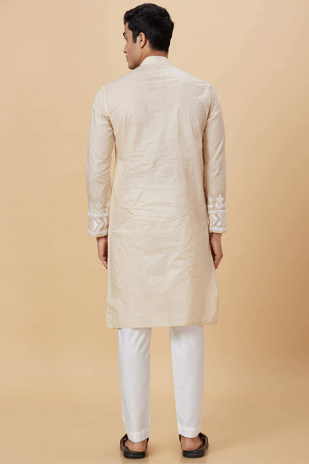 Kurta with Embroidery on Yoke and bottom with mirror work detailing