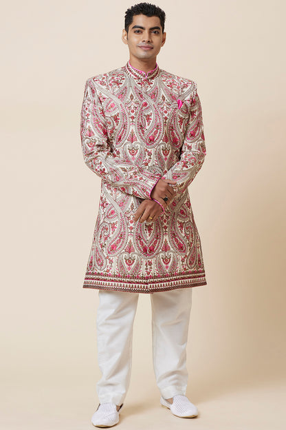 Jamawar Kashmiri Embrodried Indo Western Set