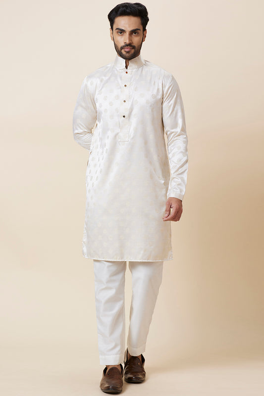 Kurta Cream Jacquard Circle